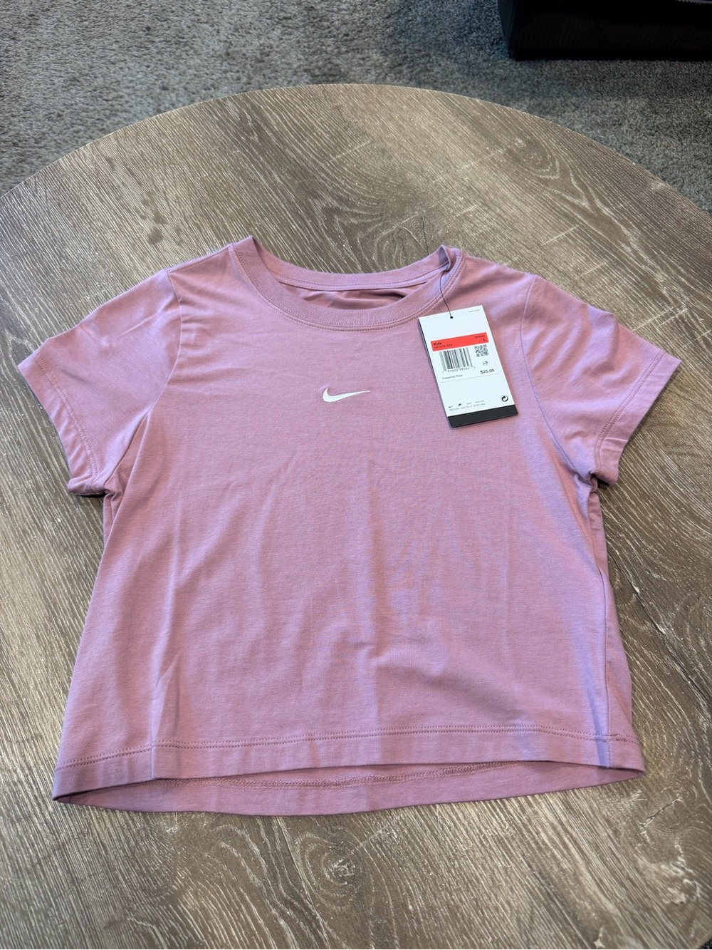 Nike Girl’s Purple Cropped Crewneck T-Shirt